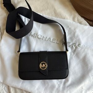 Michael Kors Black Crossbody Bag with Gold Hardware